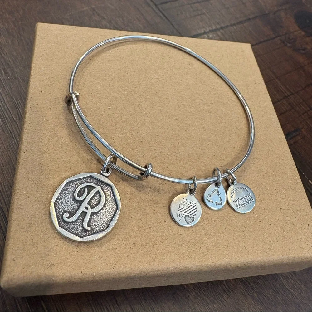 Alex and Ani “R” Charm Expandable Bracelet